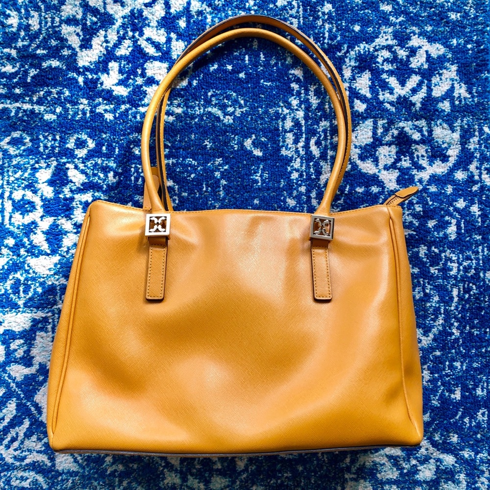 Cocccinelle luxury Italian leather bag tan yellow